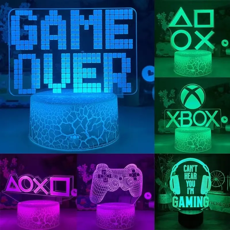 Неоновая лампа для игр 3D светодиодные RGB ночники игровой комнаты красочное украшение стола