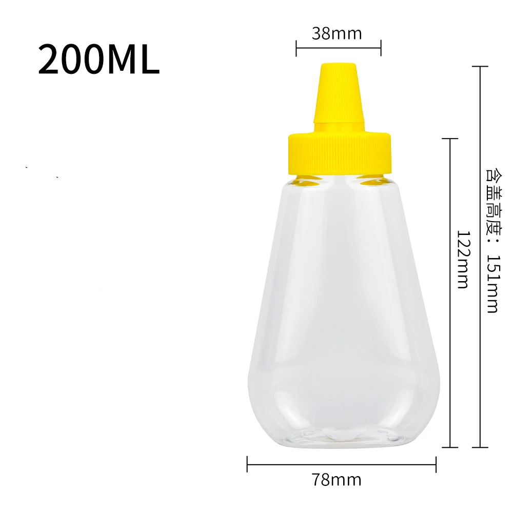 200ml empty transparent salad tomato sauce plastic bottle honey sour plum paste PET liquid plastic pot packaging