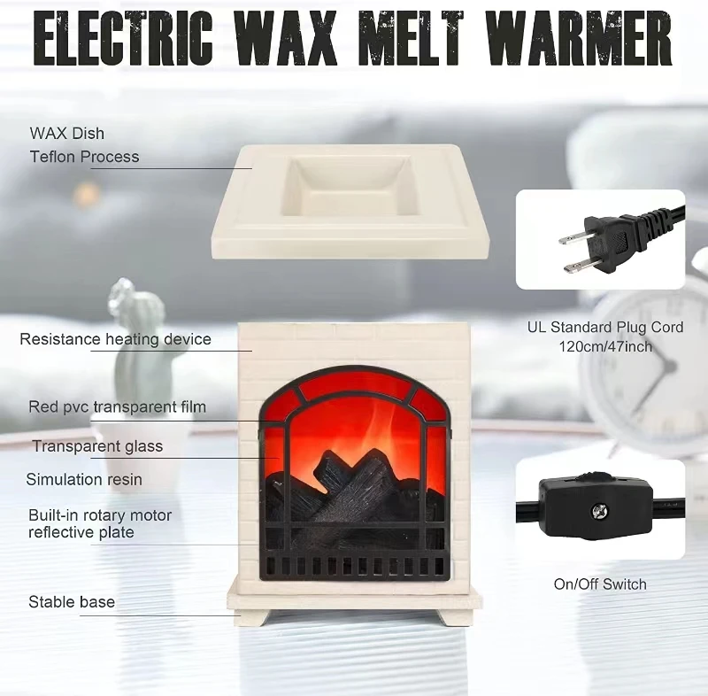 Wholesale Electric Novel Fireplace Style Wax Melt Warmer Burner for Sleep Assistance Melts Wax Perfectly