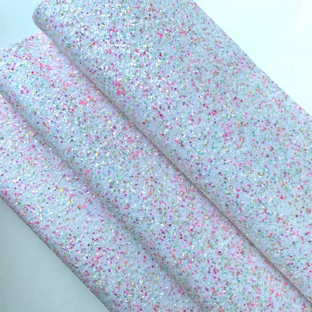 
New arrival neon chunky glitter fabric for bows 