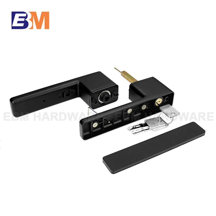 Modern design italian interior door handle magnetic mute bedroom door lock handle set black wooden door handle lock
