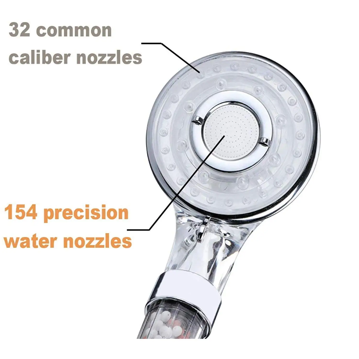 Filter water 4 jet increase pressure ionic  handheld shower head with rotating tube