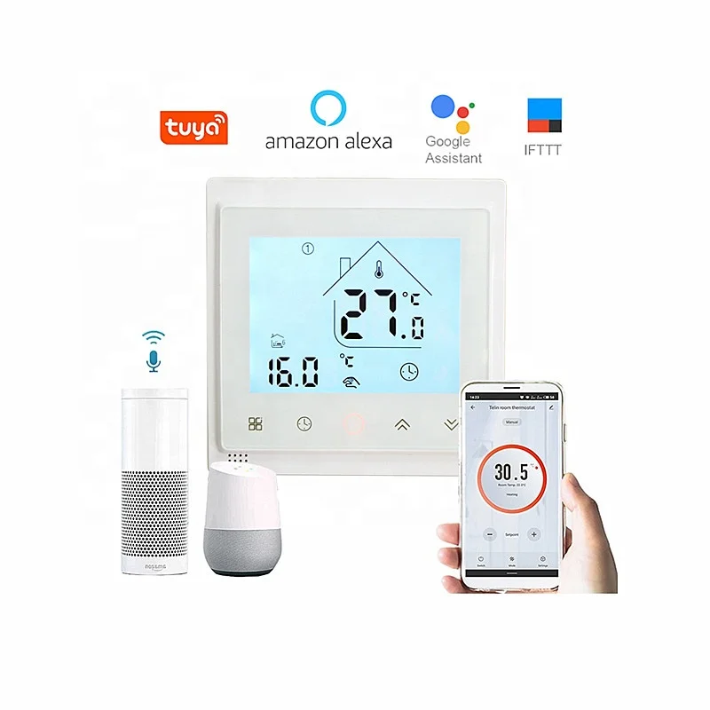 WIFI Room Thermostat For Underfloor Electric Heating System Touch Screen Type With TUYA APP