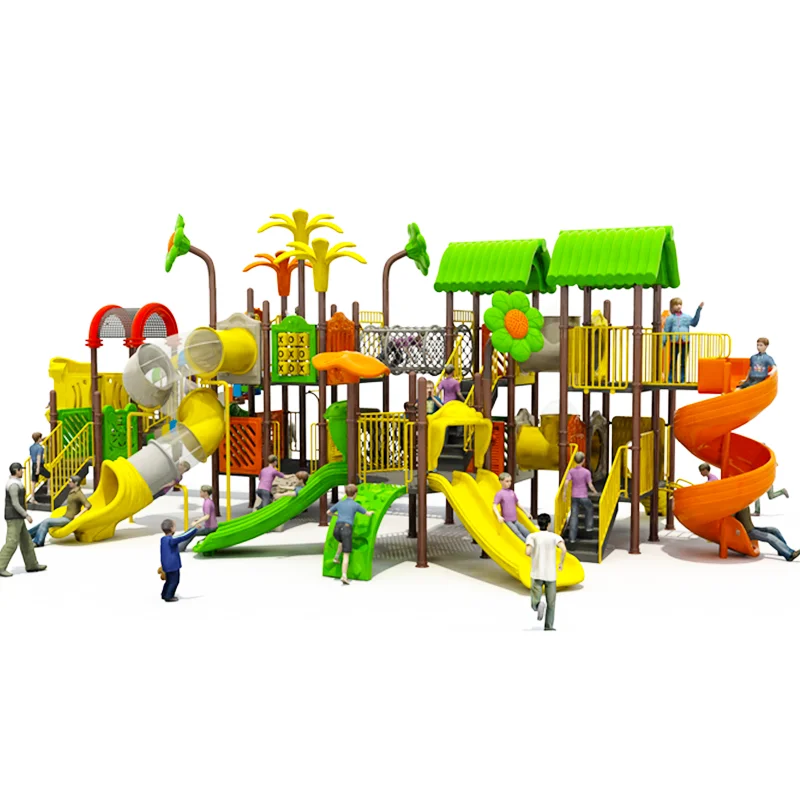 Amusement Park equipment large Plastic play house backyard white kids play Outdoor slide