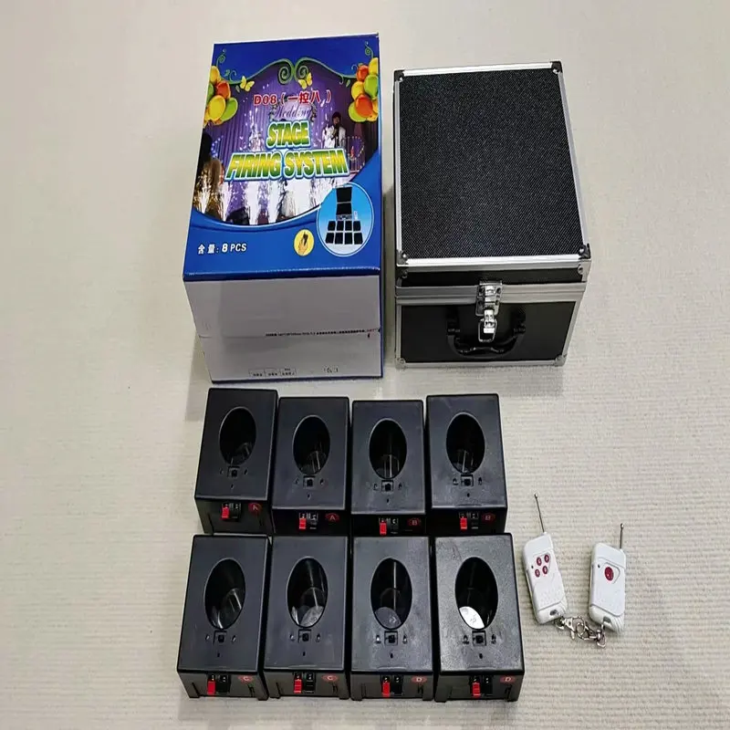 D08 Hot sale 8 cues cold stage fireworks remote control for celebration firing system fireworks