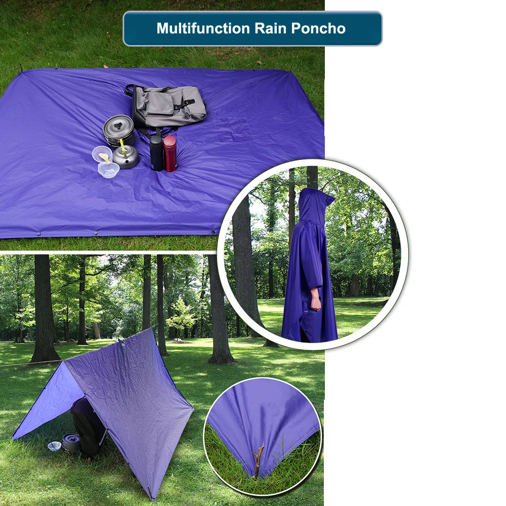 High Quality Polyester PVC Adults Motorcycle Waterproof Hooded Rain Poncho Raincoat