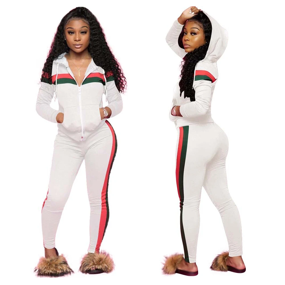 
TG37 2021 pullover hoodies two piece set solid casual sports long sleeve plus size 2pcs sets women clothes 