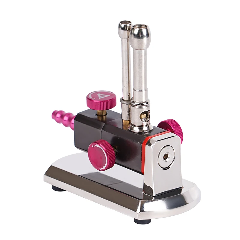 Dental Lab Gas Burner Portable Natural Gas Light Mini Bunsen Burner Double Tube Rotatable Laboratory Heating Tool
