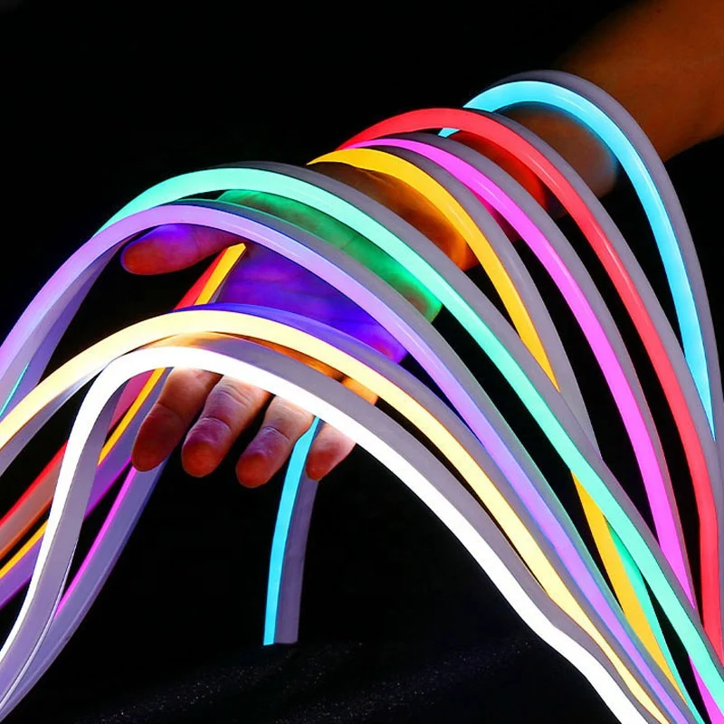 LED Neon Lights 12V Warm White Dimmable LED Strip Lights 5m Waterproof LED Neon Flex  Silicone 3000K Neon LED Strip for Indoor O