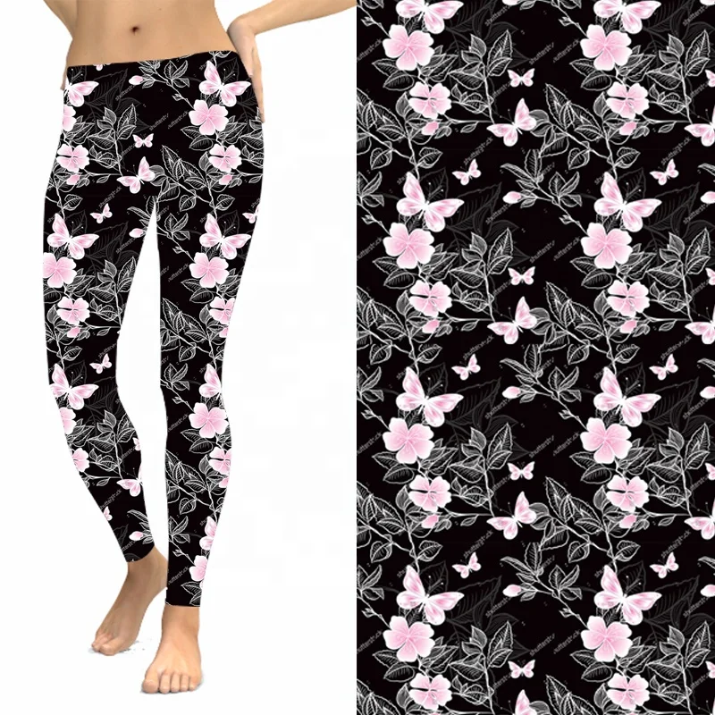 Elastic Style Women Stretchy Slim Skinny Flower Printed Buttery Soft Leggings