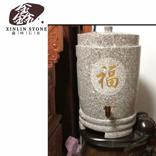 home use Water storage barrel drinking water barrel statue stone carving stone figure white black gray G602 G603 G654 granite