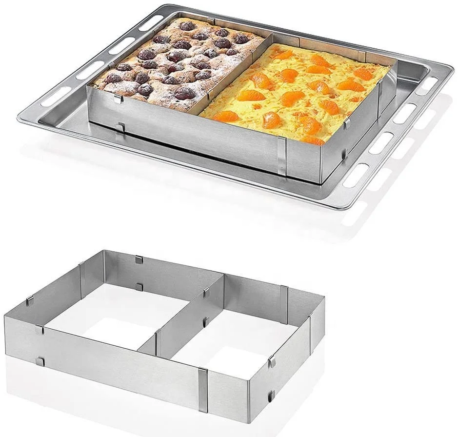 
Stainless Steel Adjustable Rectangle Mousse Cake Mould Baking Mold Frame 