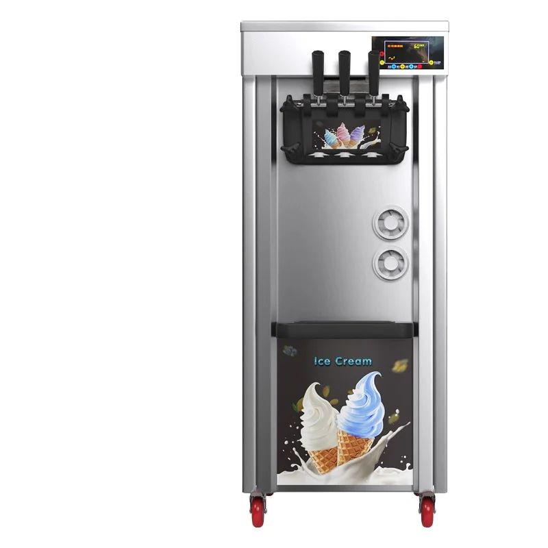  Коммерческая машина для производства мягкого мороженого с 2 конусами 3