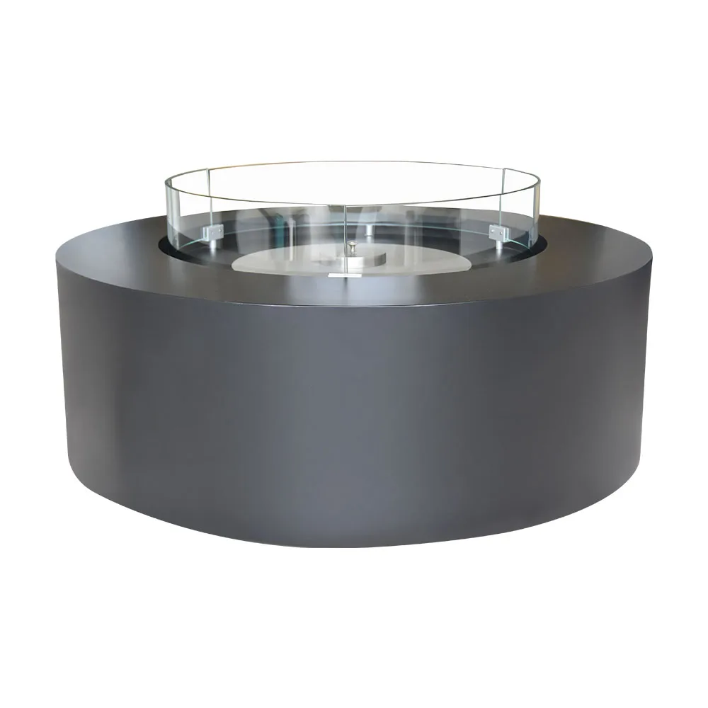 Luxury guard living room alcohol fire round real flame stainless steel indoor ethanol fireplace