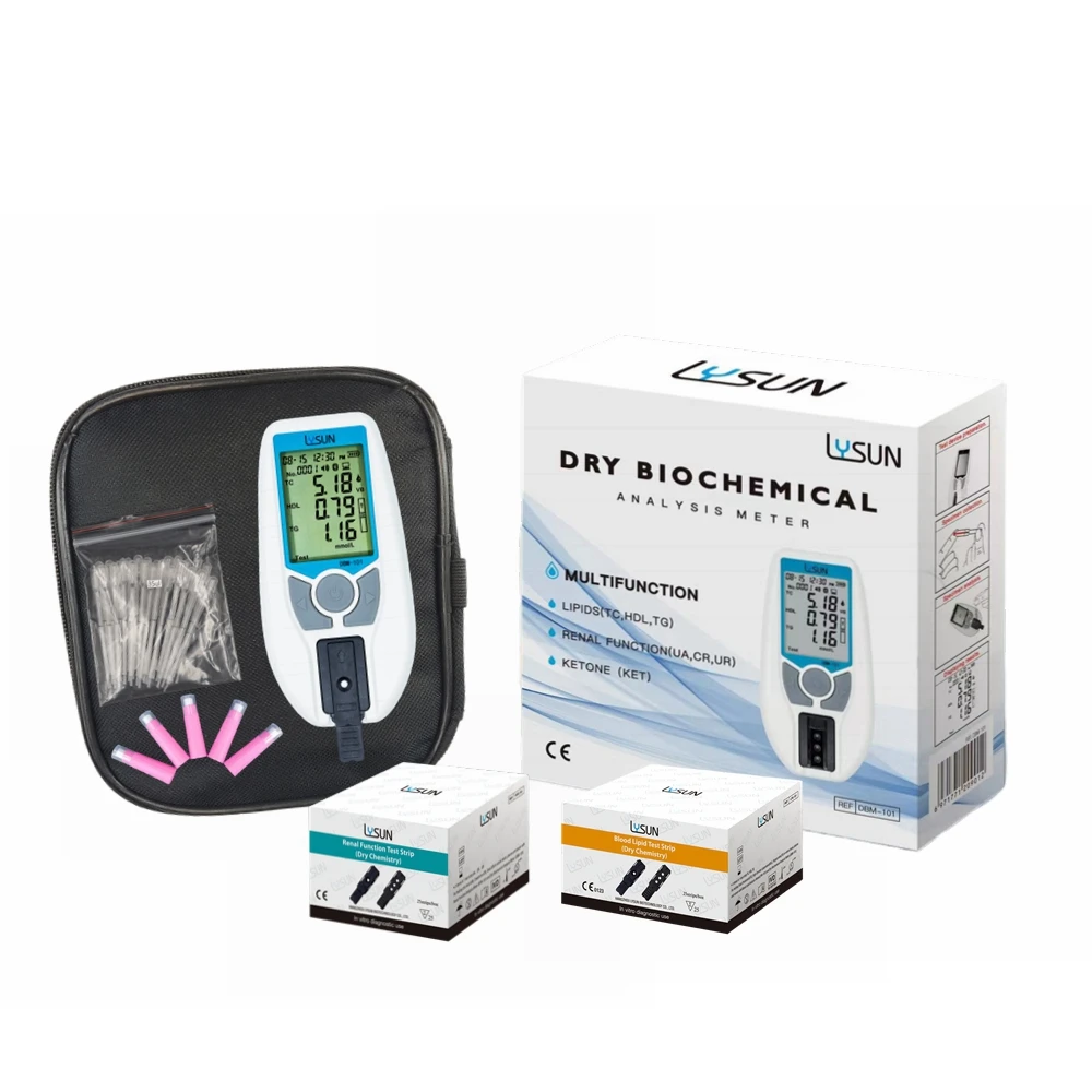 Lysun 8 in 1 Dry Biochemical Analysis Meter for Blood Lipid/Uric Acid Urea Creatinine