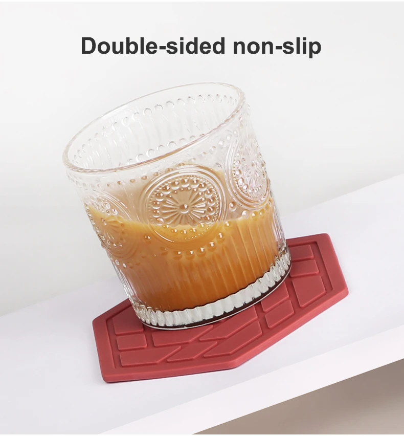 Factory Hexagon Silicon Pad Heat Resistant Mats & Pads Hot Dishes Trivet Silicone Drink Coasters For Drinks Kitchen