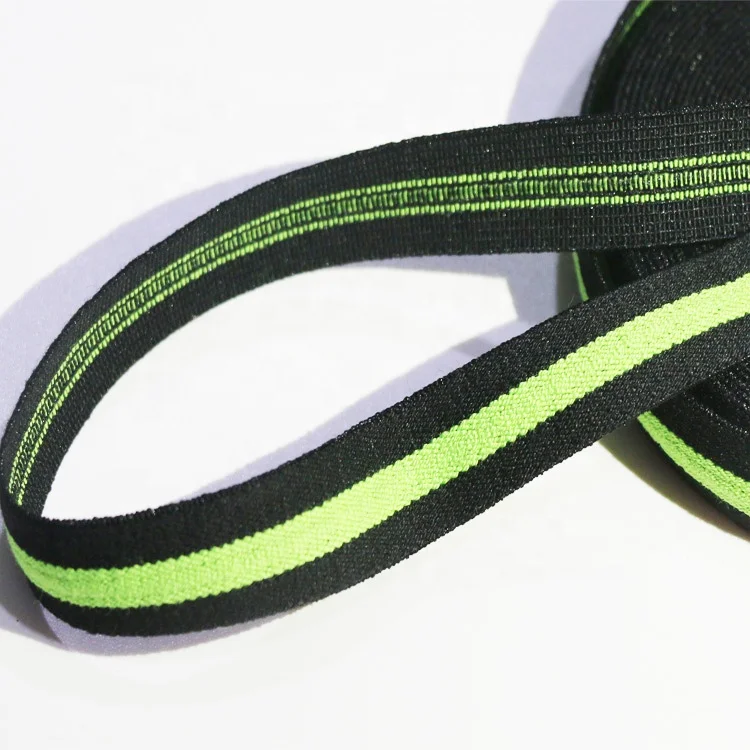 Custom Stripe Cotton Elastic Binding Narrow Woven Tape
