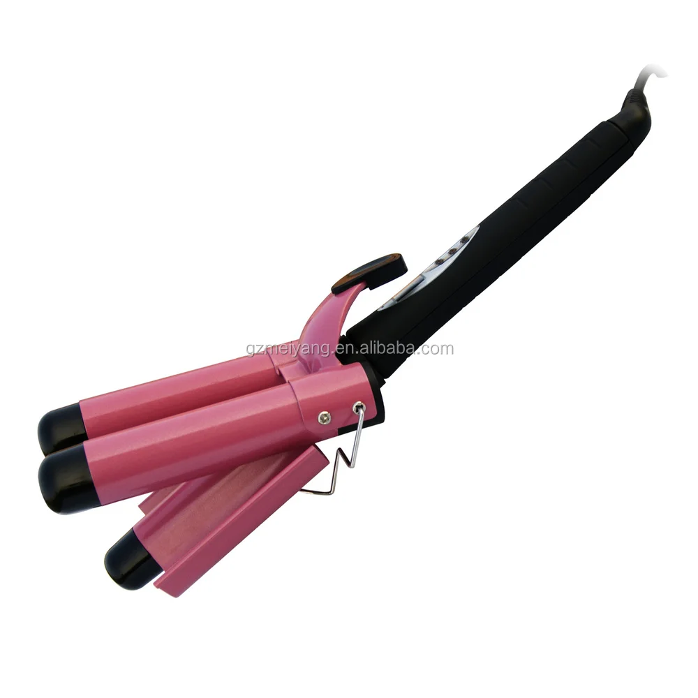 M601C PTC heater Tourmaline Triple barrel hair curler 3 barrel curling iron hair waver