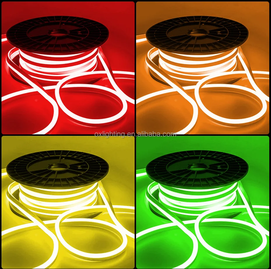 Rgb Neon Led Strip 220v High Voltage Rgb Led Neon Flex Rope Light 100m Outdoor 220v Rgb LED Neon Strip Rope Tira Luz Fita Cinta
