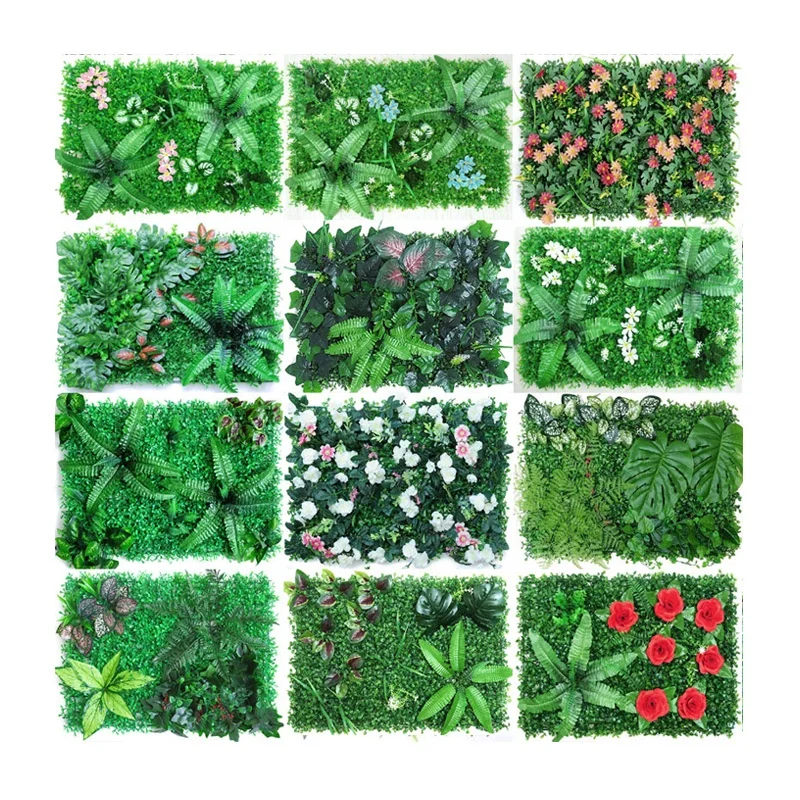 Outdoor Tropical Jungle Style Artificial Plant Greenery Backdrop Fake Hang Plant Wall,  Grass Greenery Hanging Leaf Wall