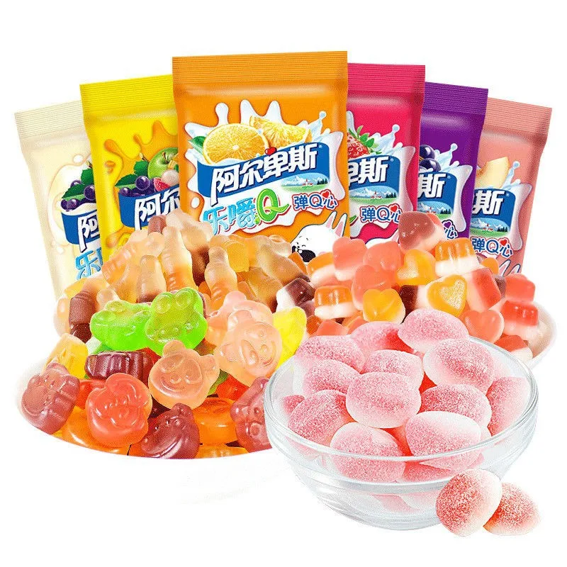 Большие пакеты gummy candy bear Le Chew Q для фруктов смешивание и сочетание мелких снэков сэндвич-конфет