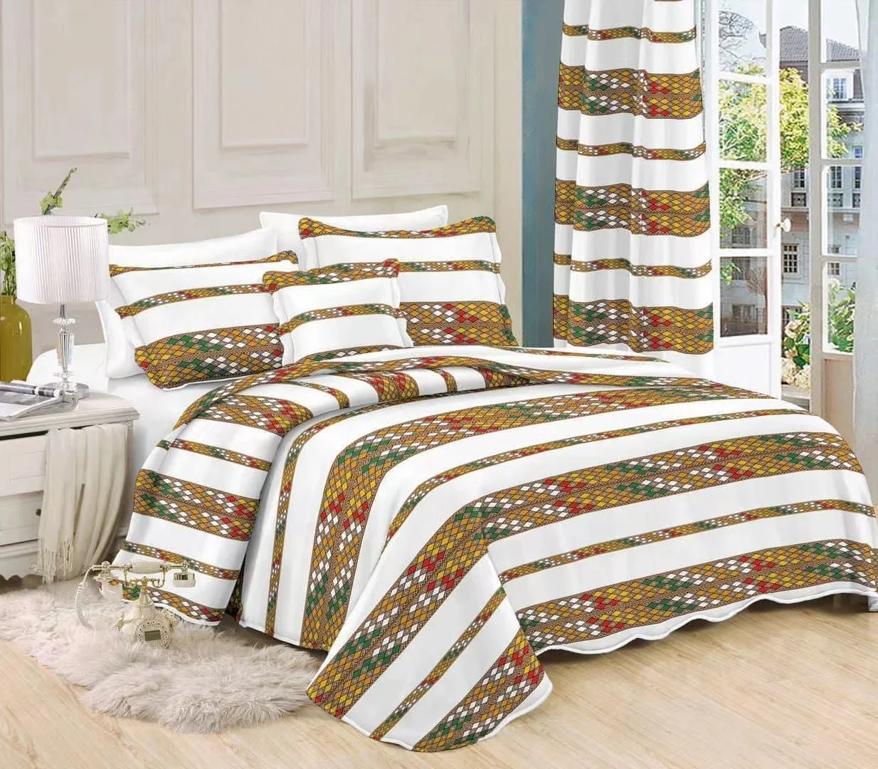 2022 Custom made Ethiopian Eritrean culture saba tilet edition 4pcs quilt cover pillow case