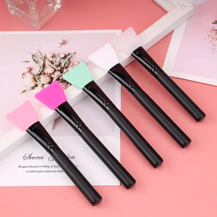 Wholesale Black Handle Silicone Mask Applicator Facial Clay Mask Brush