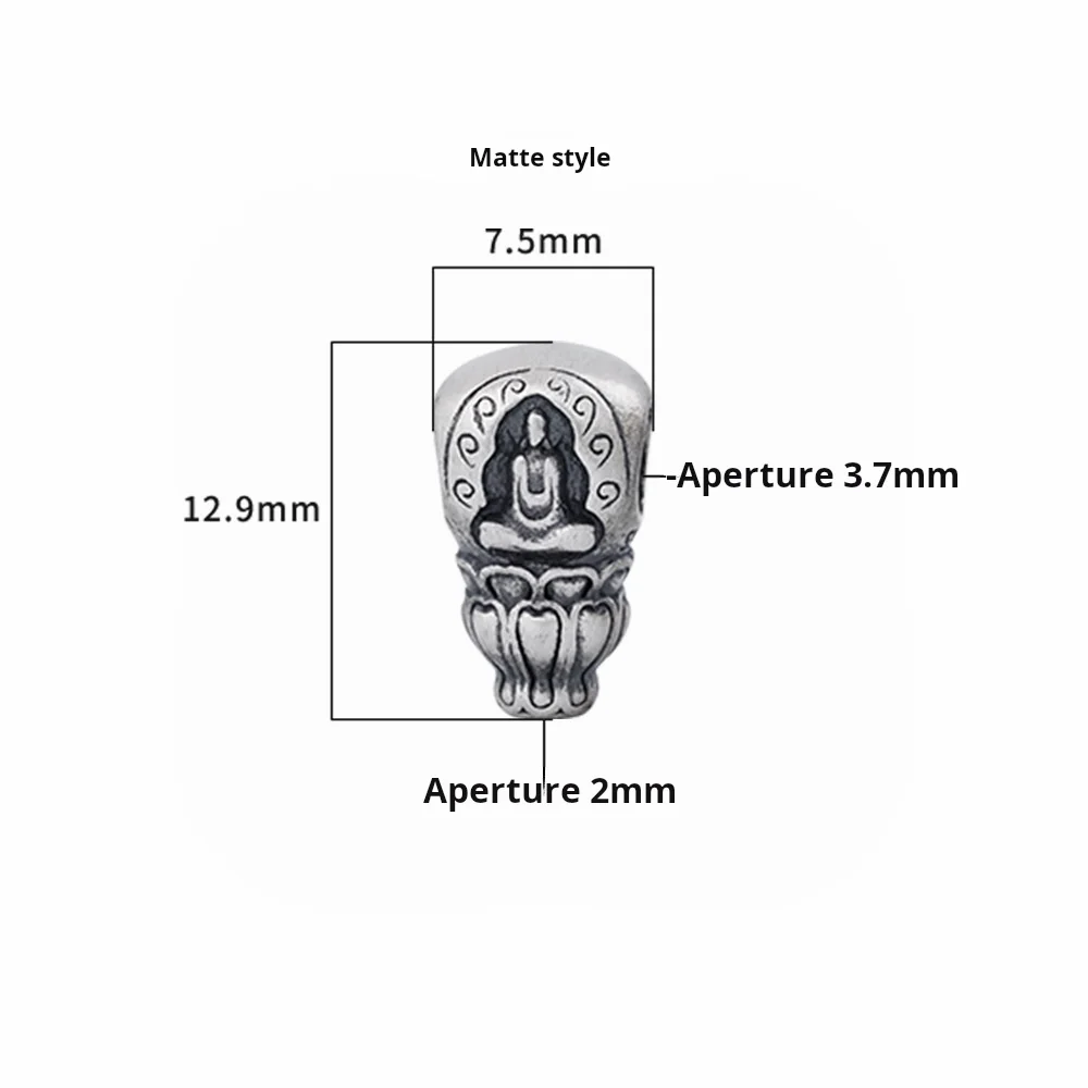 S925 Sterling Silver Tibetan Faceless Buddha One-Piece Three-Way Buddha Head Manual DIY Literary Jewelry Findings Components