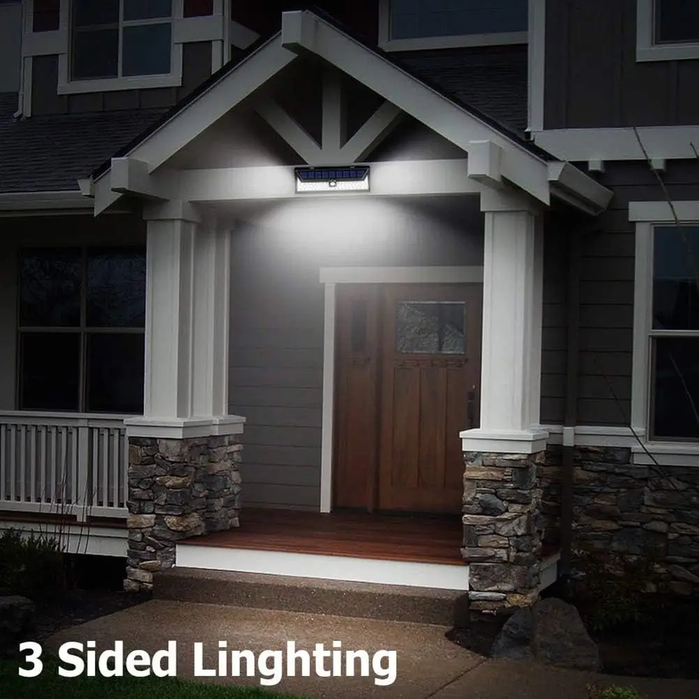 3 Light ModesOutdoor Solar Light Solar Wall Lamp with Motion Sensor 118 LED Solar Lamp with Remote Control
