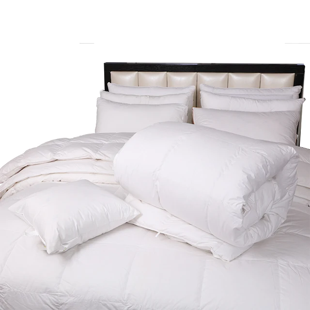 Factory Wholesale Duvets Comforters 100% Cotton Machine Washable Luxury Home White Printed Satin Goose Down Quilt