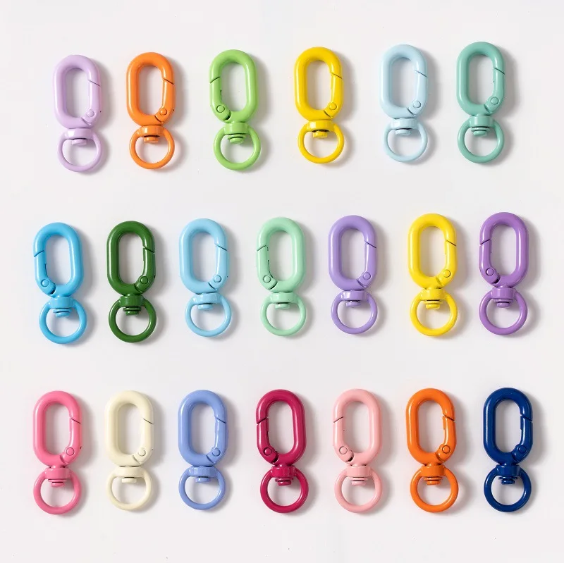 Cheap wholesale color multi-functional keychain with lock spring buckle DIY jewelry small gift pendant hook