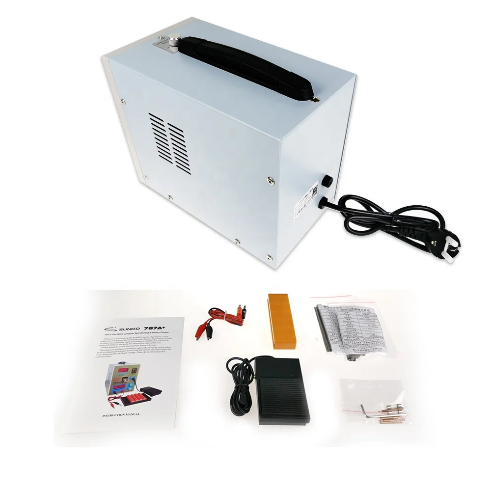 SUNKKO 787A+ LED Pulse Battery Spot Welder Micro-Computer 18650 Micro Welding LED Light Battery Clamp Spot Soldering Station