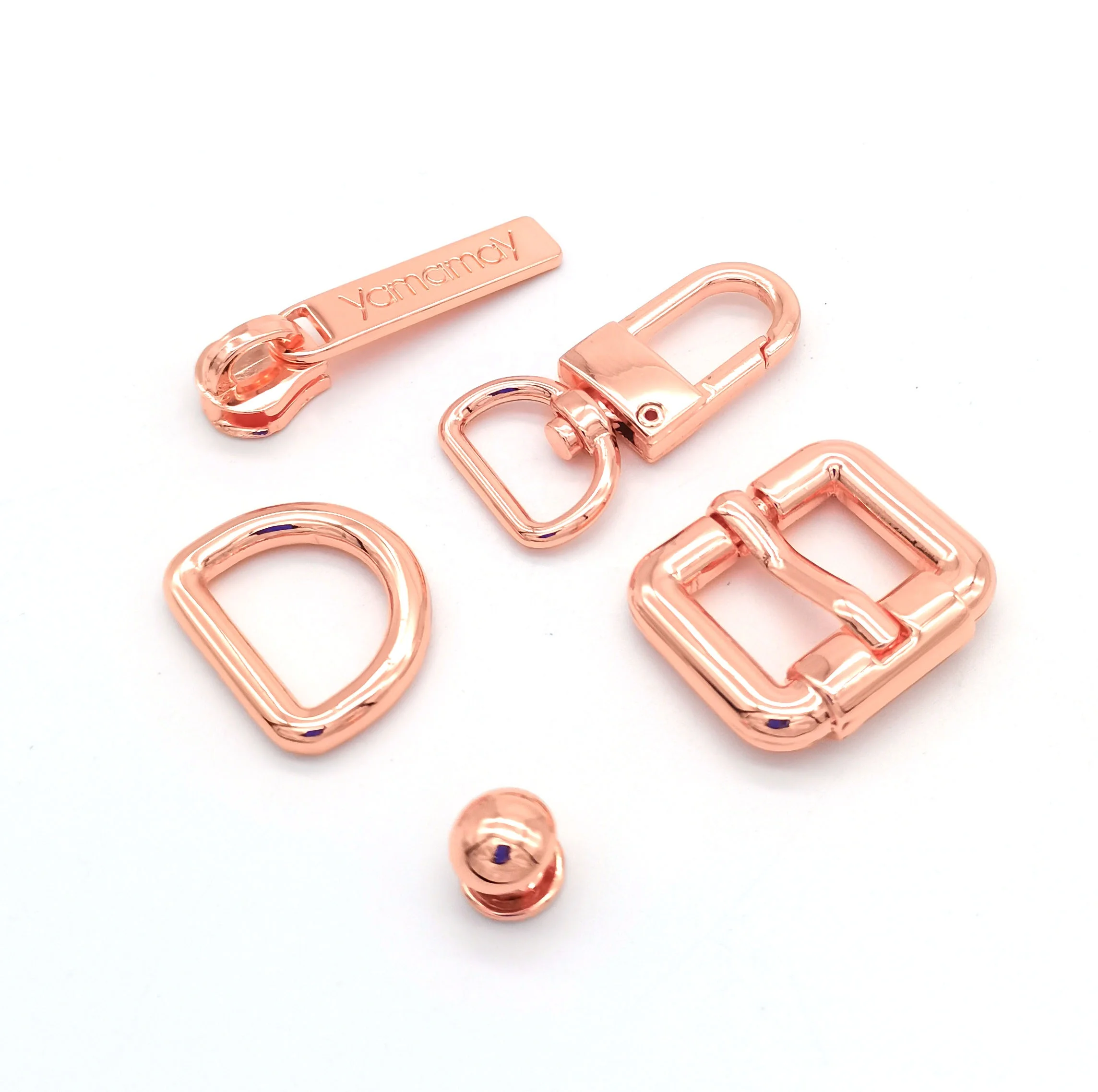 Ladies Bag Accessories Custom Metal Zipper Puller For Bag Engraved Logo Zipper Slider And Puller Set
