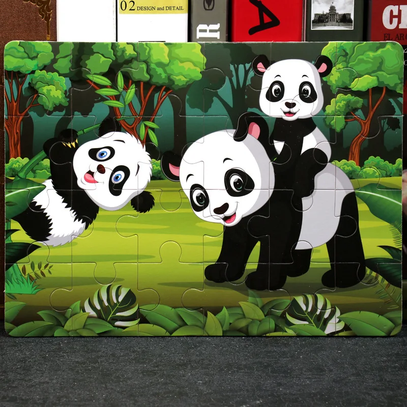 
24 / 40/ 60 Juguetes Educational Developmental Baby Kids Training Toy Cartoon Animal Wooden Puzzle 
