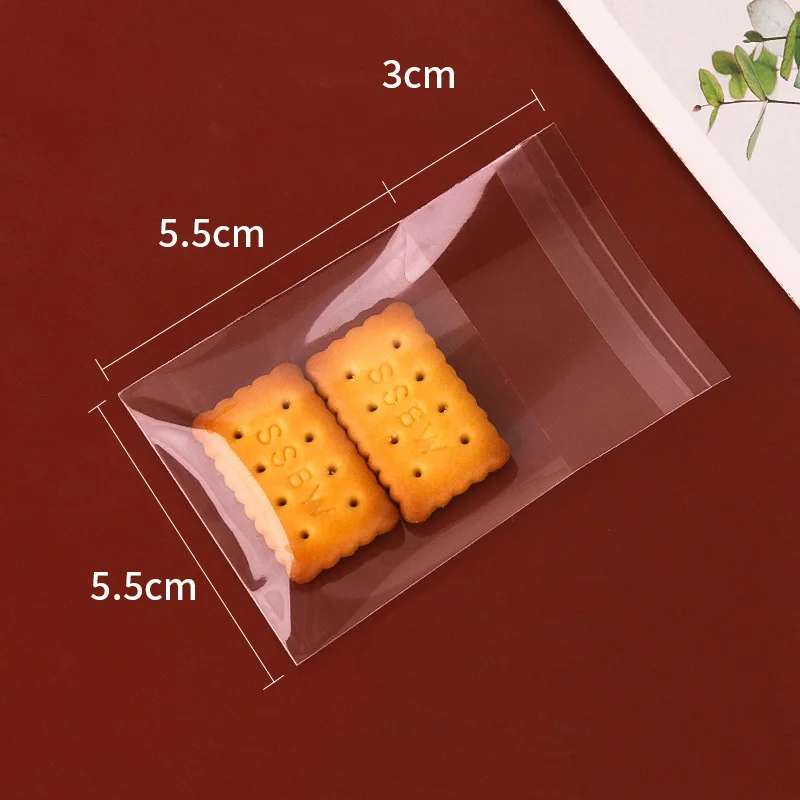 Cookie Bags Clear Self Adhesive Resealable Cellophane Matte Cookie Bags for Wedding Birthday Candy Biscuits