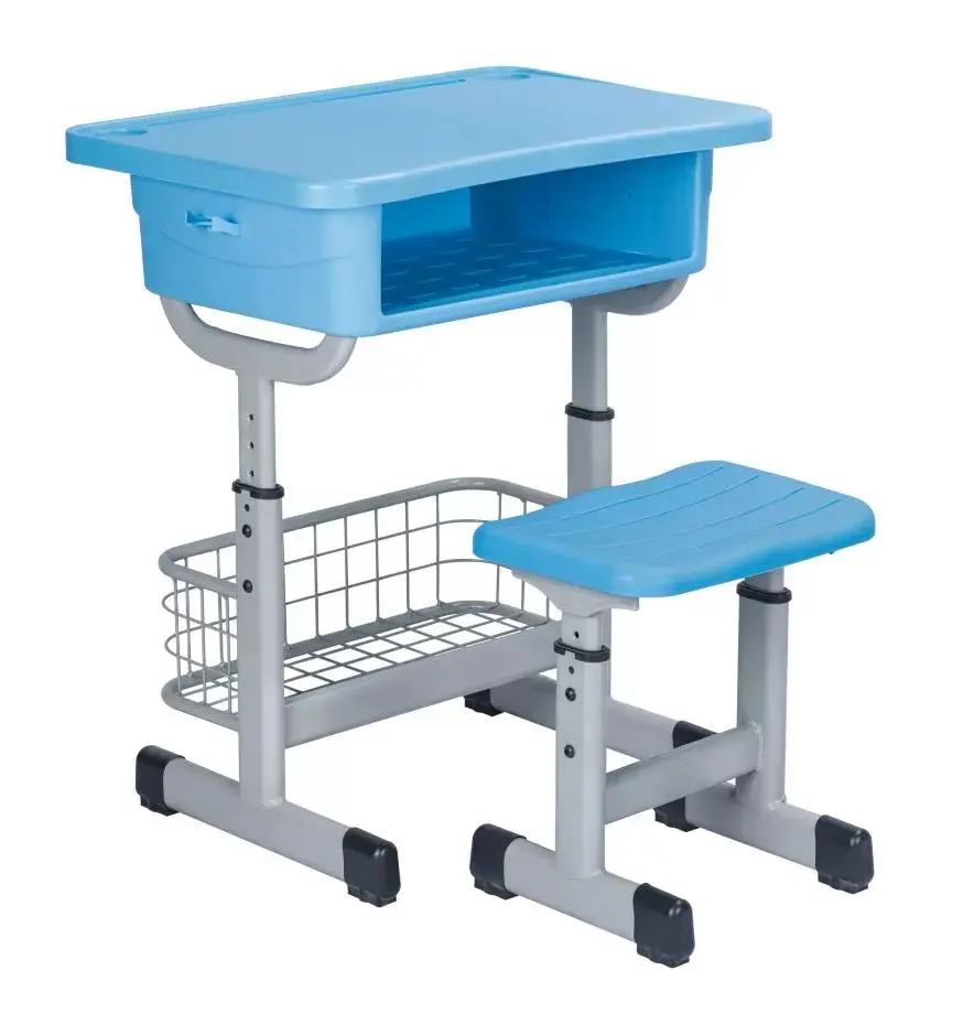 Adjustable Single School Furniture Essential Student Desk and Chair Set for Classrooms