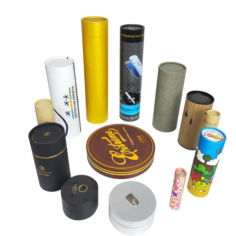 Custom Design Cardboard Circle Package Luxury Cylinder Packaging Tube Paper Round Box Gift Packing Print Label