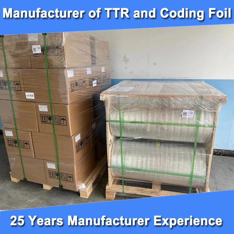 Factory Price High Quality Black Wax/Wax/resin/Resin Thermal Ribbon TTR Jumbo Roll Printing Labels