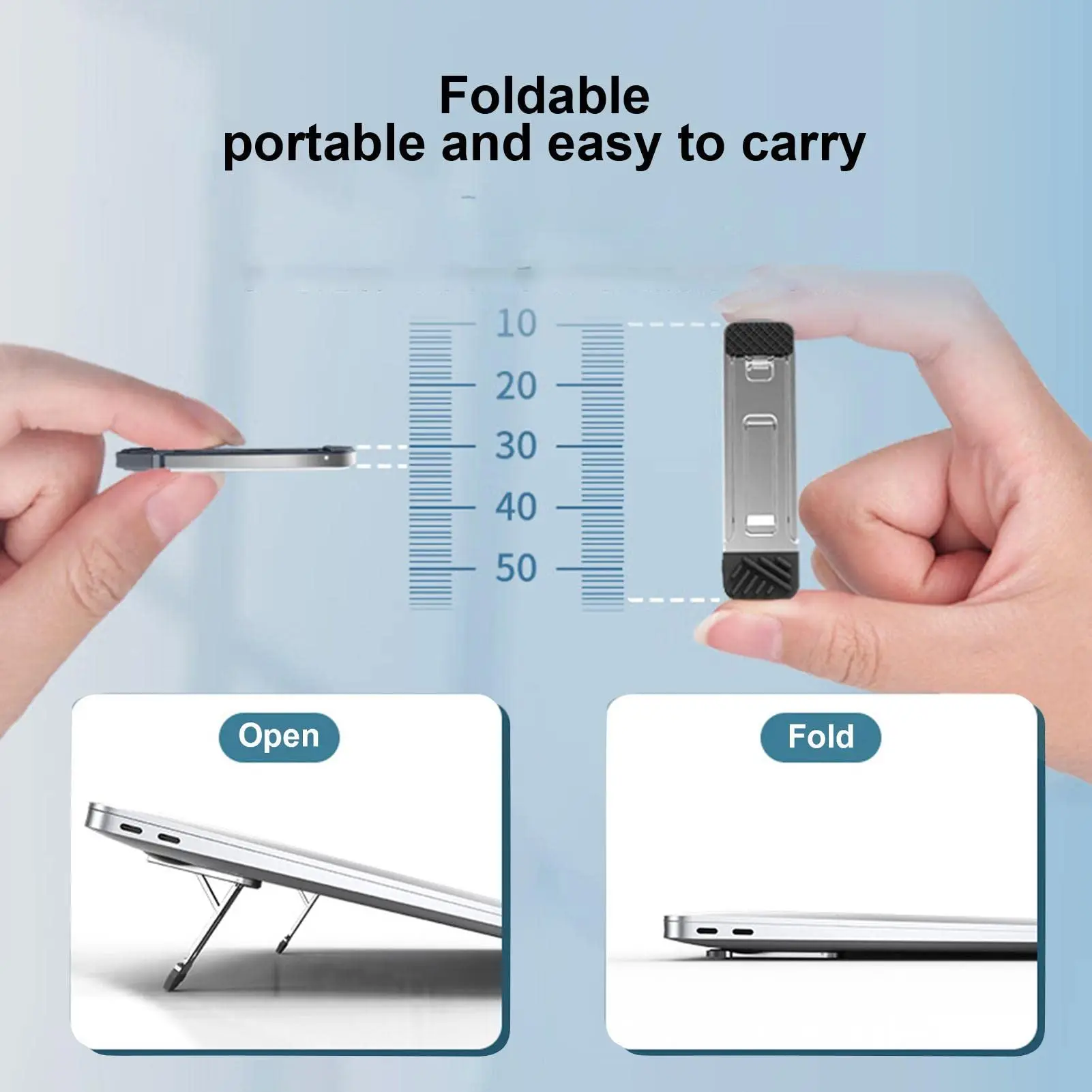 Widely compatibility Aluminum Alloy  Pop-up Metal Leg 3 Gear Adjust Height Invisible Portable Laptop Phone ipad Stand