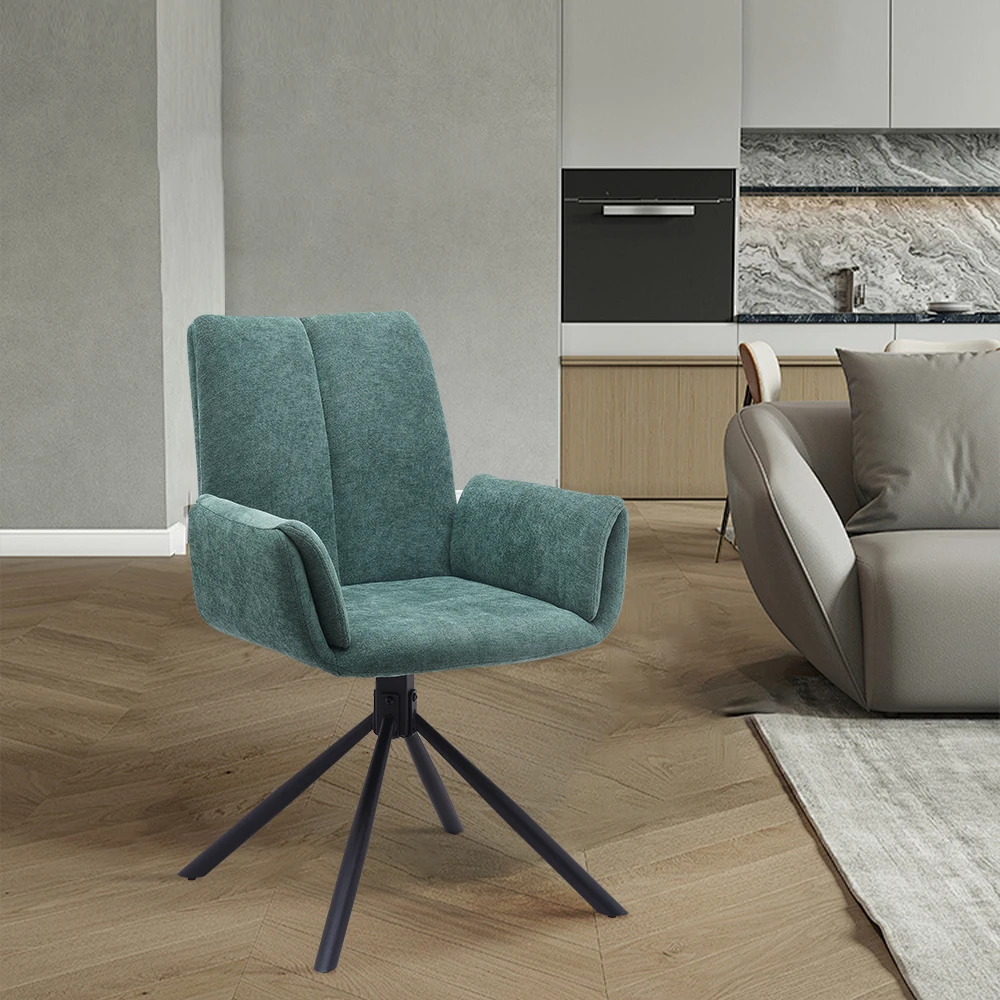 Modern Design Armchair Black Painting Metal Frame Swivel Lounge Armchair