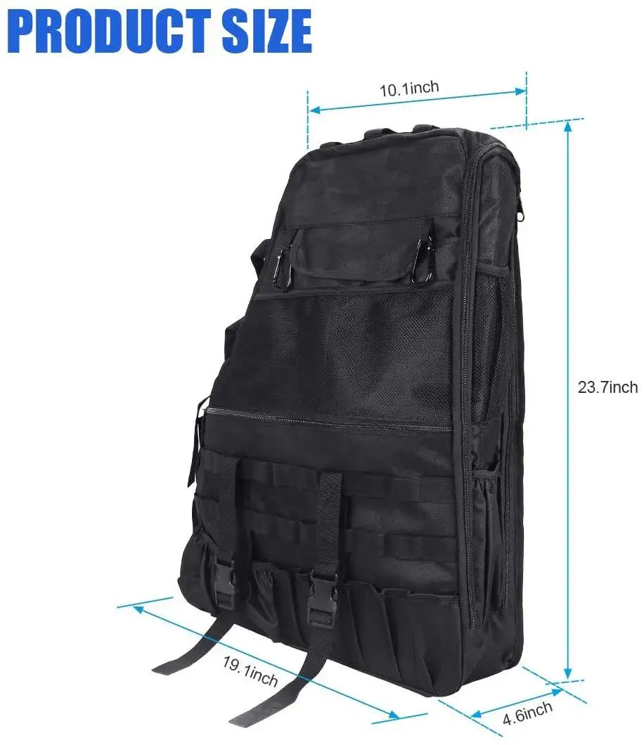 Roll Bar tool Storage Bag with Multi-Pockets & Organizers & Cargo Bag Saddle Bag for Jeep Wrangler JK 4-Door