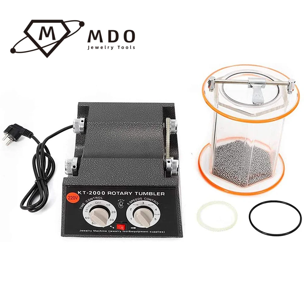 Factory Sale Kt-2000 Mini Rotary Tumbler Grinding and Polishing Machine Small Barrel Rotary Tumbler Machine Jewelry Polisher