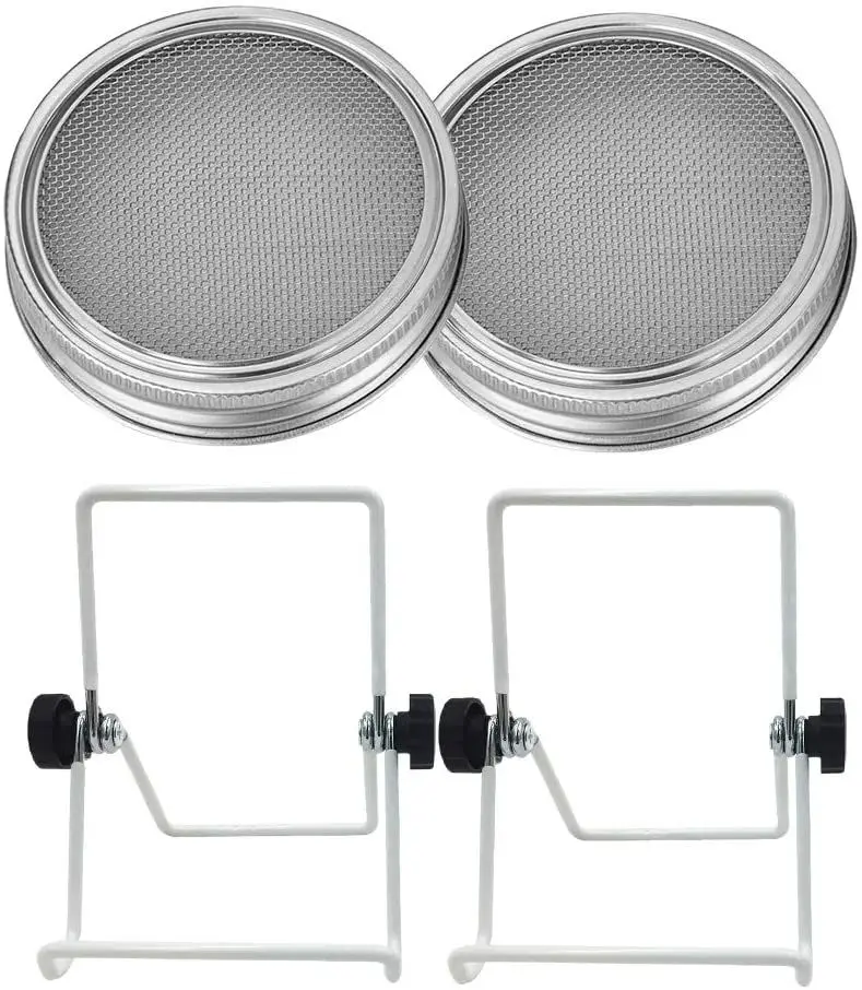 Sprouting Stand and Stainless Steel Sprouting Lids for Mason Jar