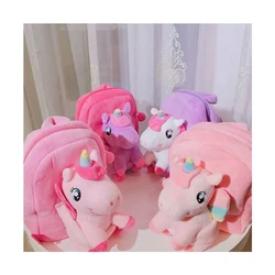 3D Unicorn kindergarten schoolbag plush backpack school bag Mini Cute Animal Backpack Kid School Bag