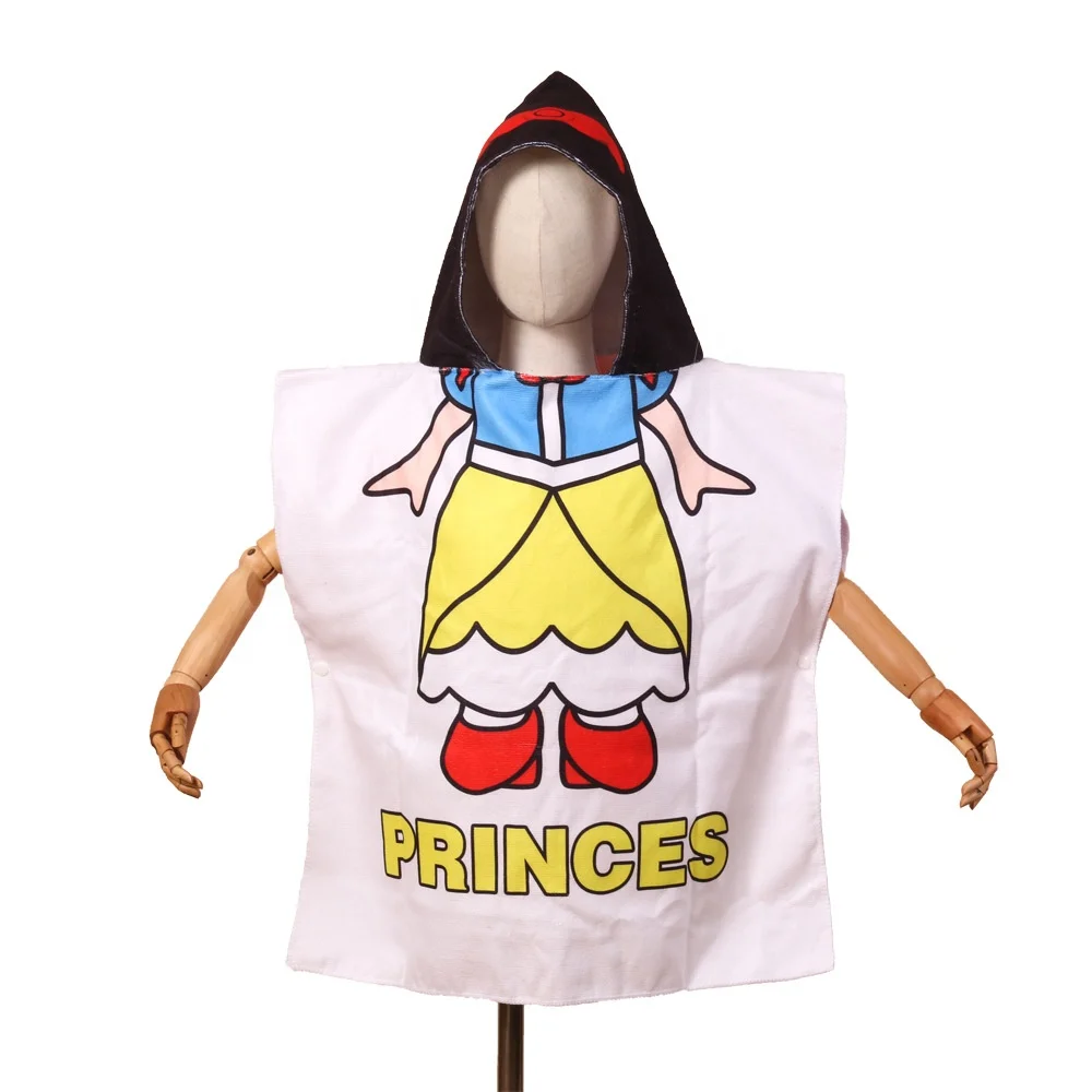 Ready To Ship Top Quality Swimming Microfiber Printed Carton Baby Children Hooded poncho Beach Towel For Kids