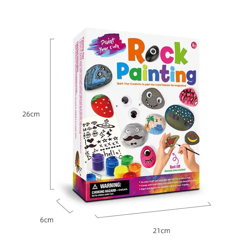 CE MSDS certificate Custom Non-Toxic Magic Stone Children Toys Arts and Crafts Rock Painting Kit Toys for Kids