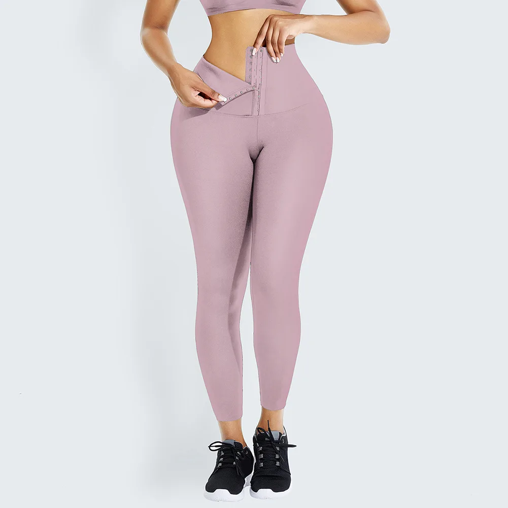 Women High Waist Sweat Pants Fitness Lose Weight Tummy Fat Control Corset Body Shaper Leggings