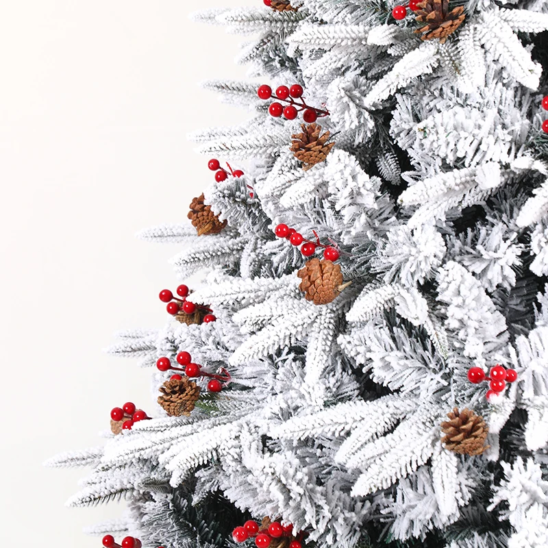 A Family Christmas Tree Decorated with White Snow Red Berries in Multiple Scenes Ranging From 120cm to 240cm