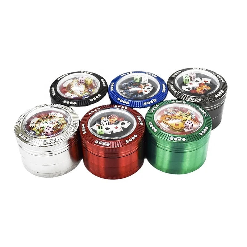 
WX36 Hot selling zinc alloy smoke mill 4 layer 52mm zinc alloy weed crusher herb grinder smoking accessory 