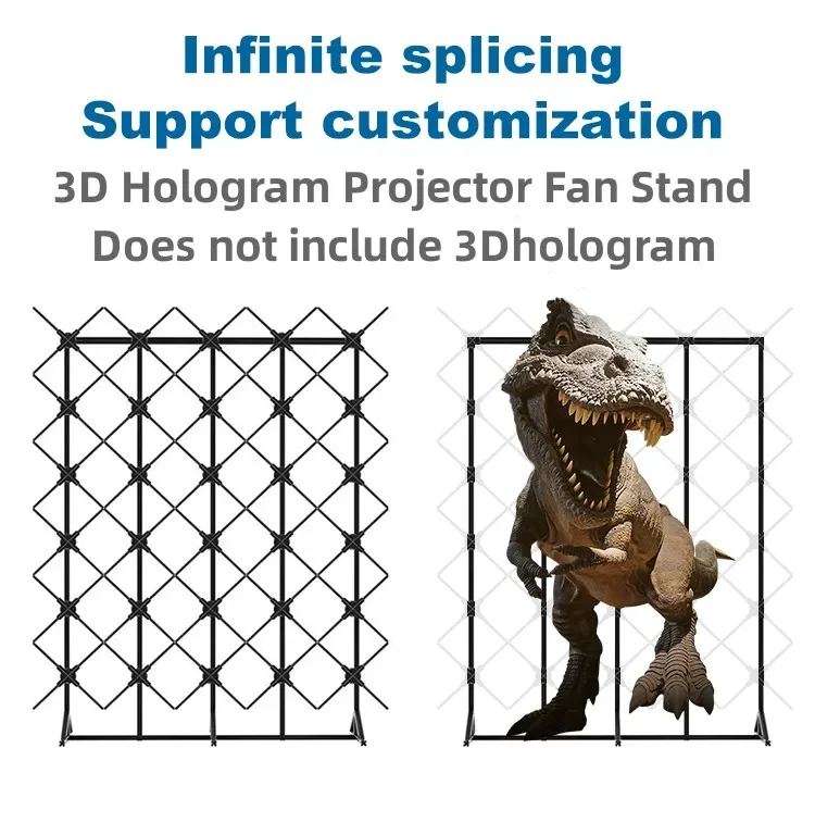 2*2 Sychronization 3D LED Fan Splicing Holographic Projector 3D Hologram Fan for Indoor Advertising Theater Shopping Mall